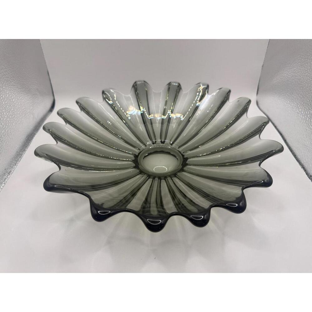 Federal Glass "Celestial" Smoke Grey Glass Bowl – 11.5" – Circa 1965